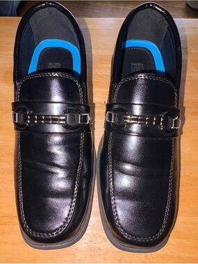 Josmo Black Boys' Dress Loafers with Silver Bit Detail